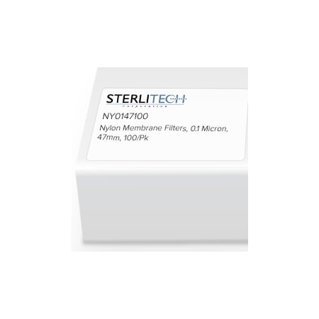 NY0147100 - Sterlitech 47mm, 0.1 Micron Nylon Membrane Filters - Pack of 100 Filters